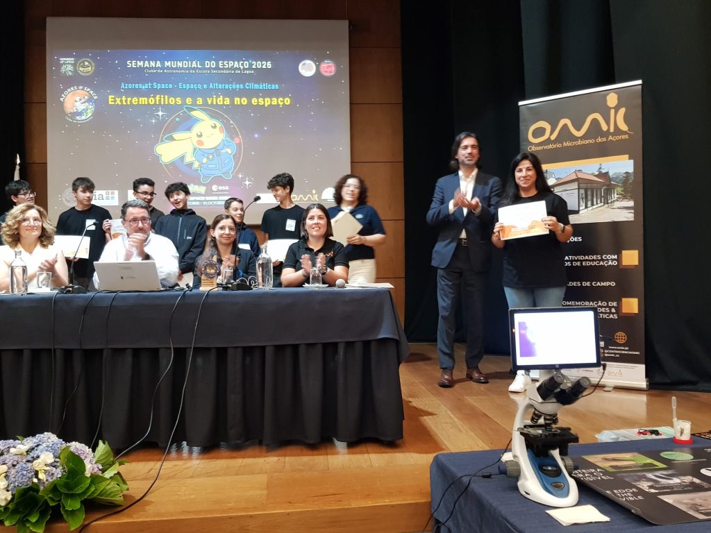 Estrutura de Missão assinala Semana Mundial do Espaço na EBI de Lagoa e entrega diplomas do CanSat Júnior Açores 2026